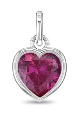 stunning sterling silver heart love July birthstone baby charm